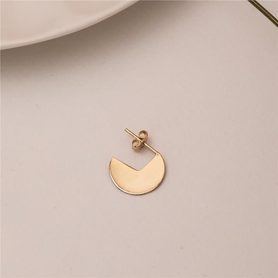 Solid Gold Half Moon Earrings