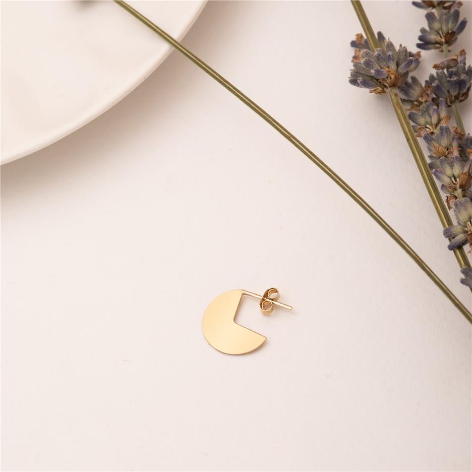 Solid Gold Half Moon Earrings
