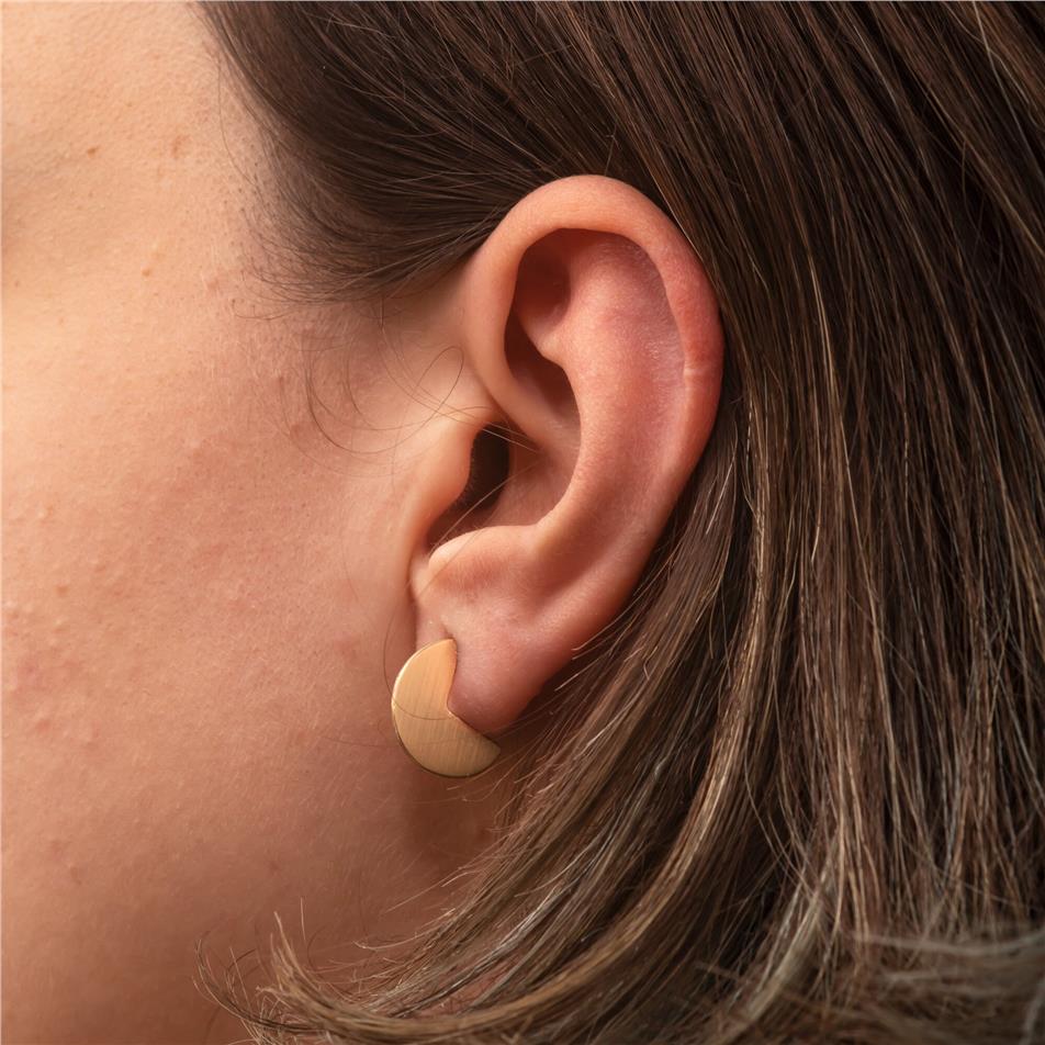 Solid Gold Half Moon Earrings