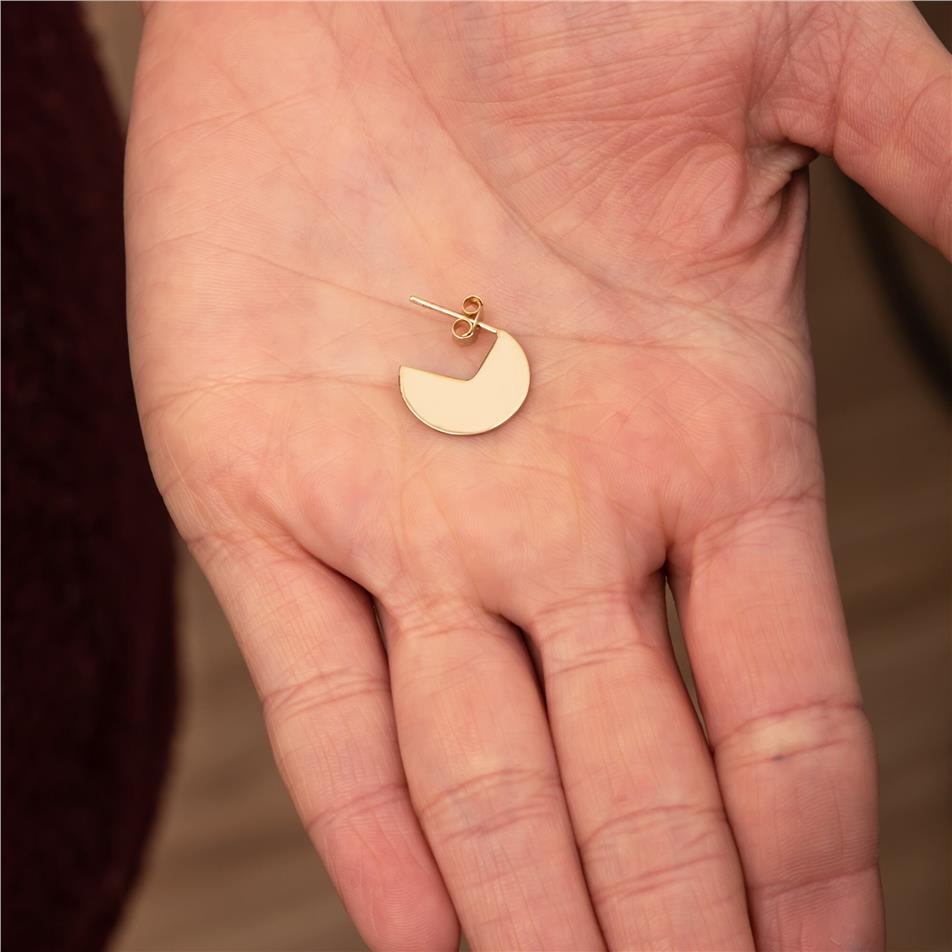Solid Gold Half Moon Earrings