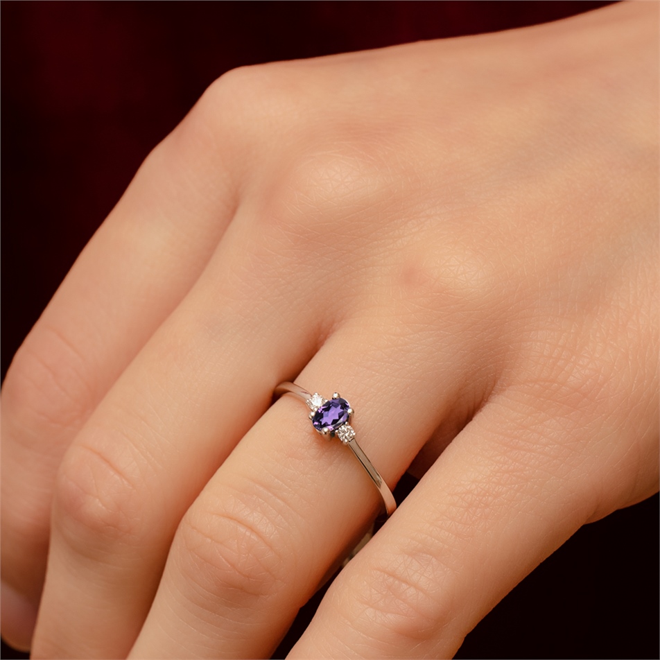 Solid Gold 0.08 ct Diamond Fancy Ring