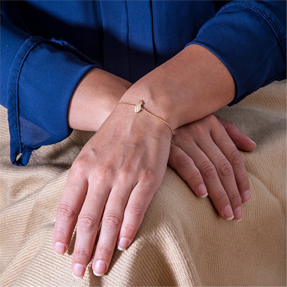 Solid Gold Pineapple Bracelet
