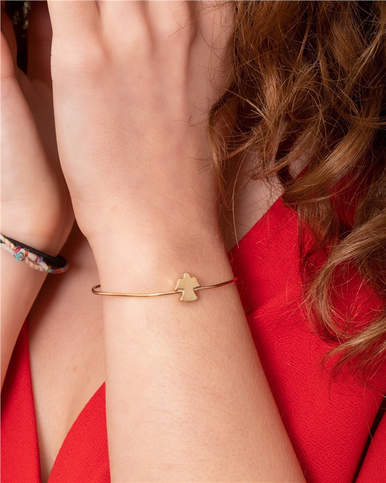 Solid Gold Angel Urn Bangle Bracelet