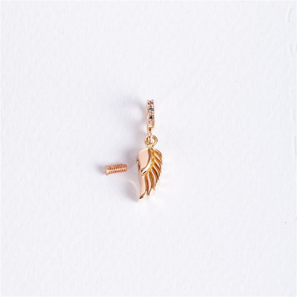 Solid Gold Angel Wing Urn Necklace