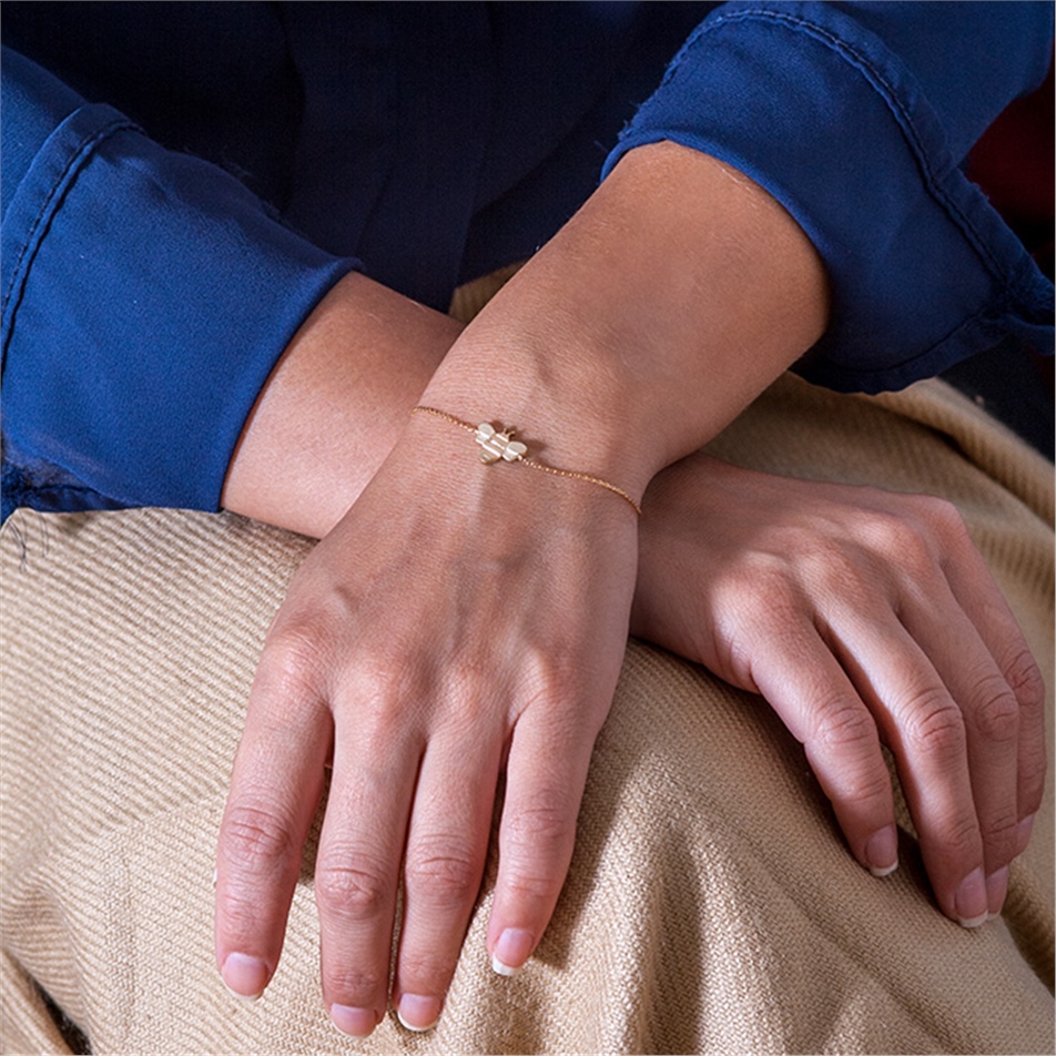 Solid Gold Bee Bracelet