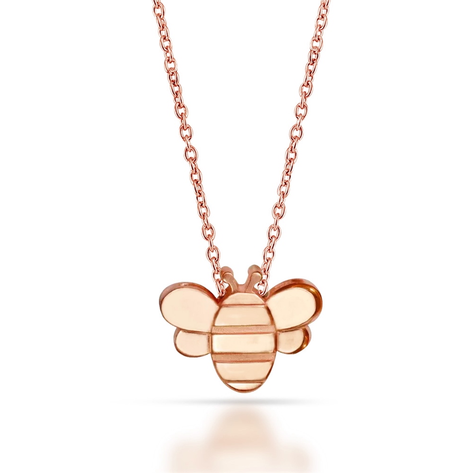 Solid Gold Bee Necklace