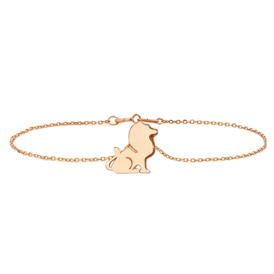 Solid Gold Lion Bracelet