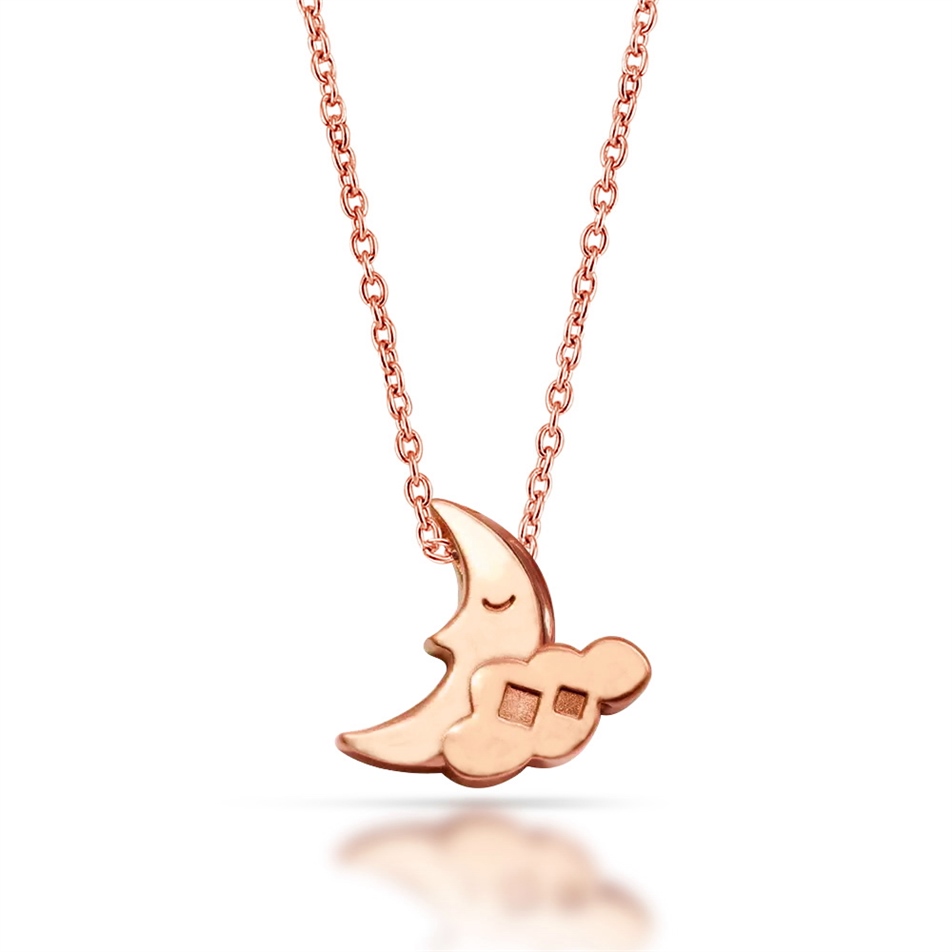 Solid Gold Moon Necklace