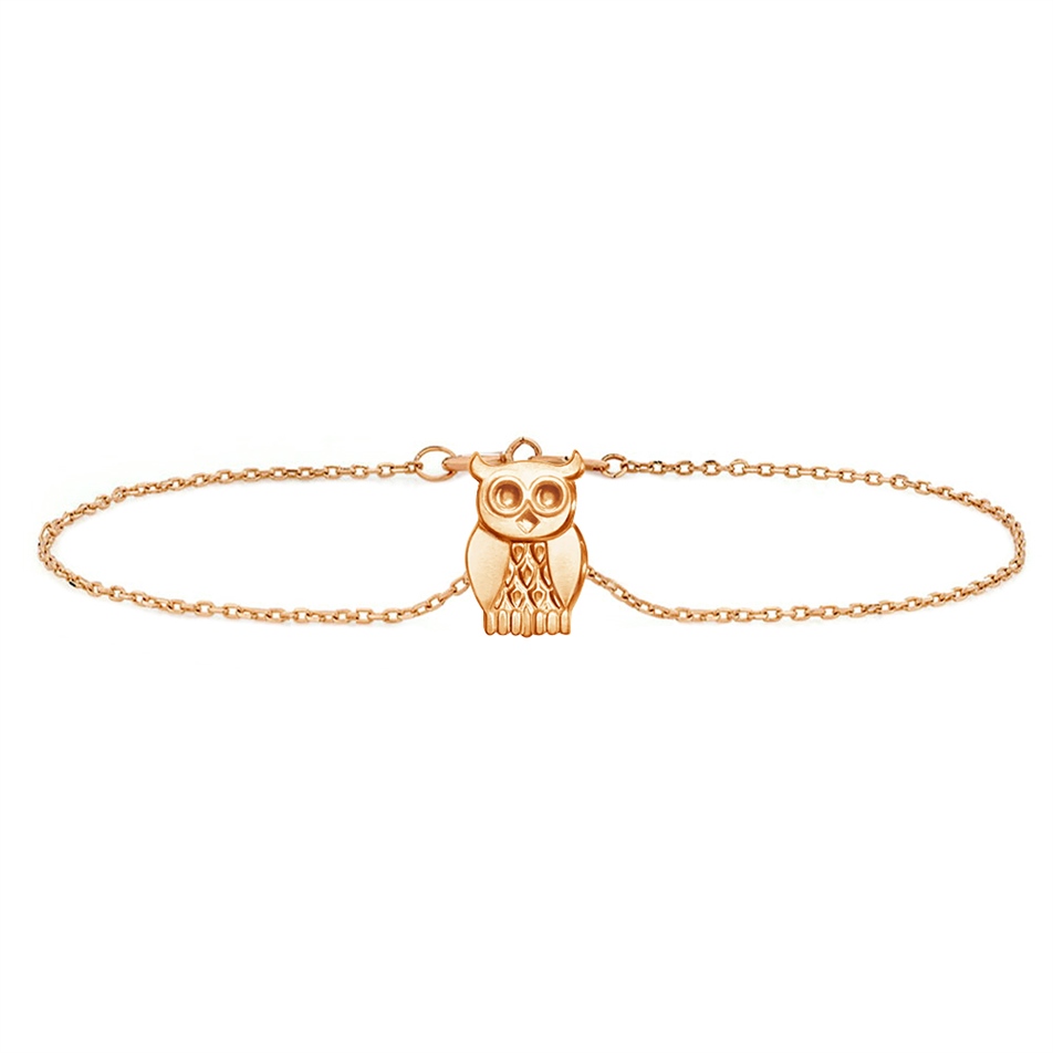 Solid Gold Owl Bracelet