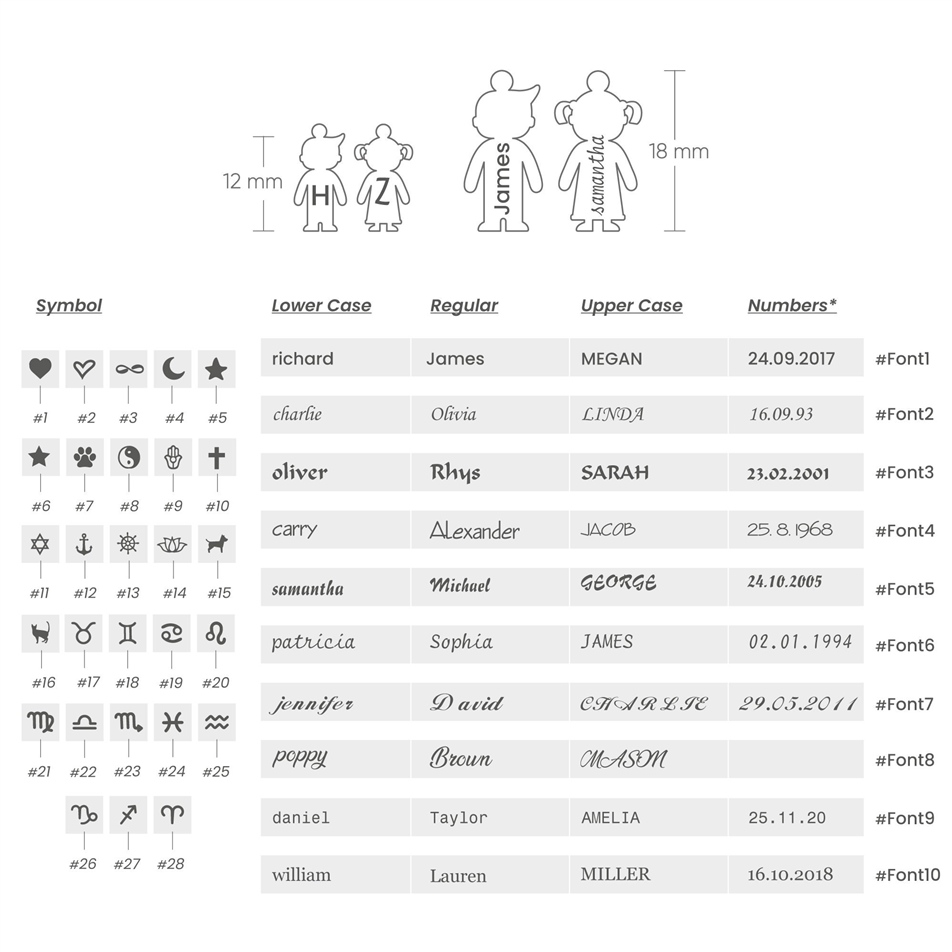 Solid Gold Boy Girl Charm Necklace