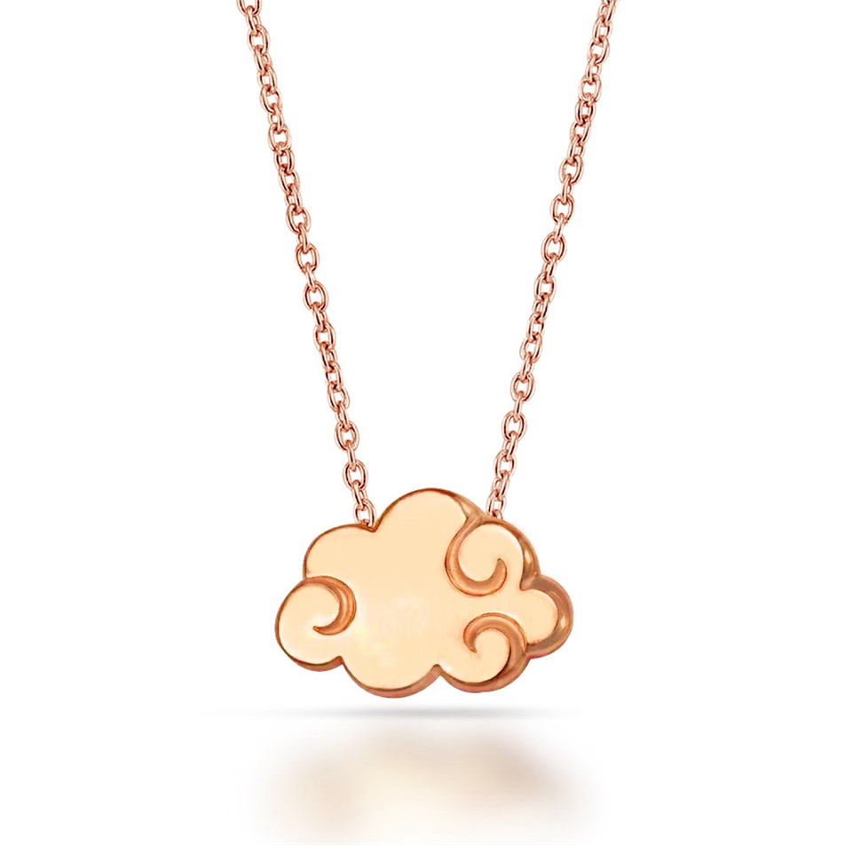 Solid Gold Cloud Necklace