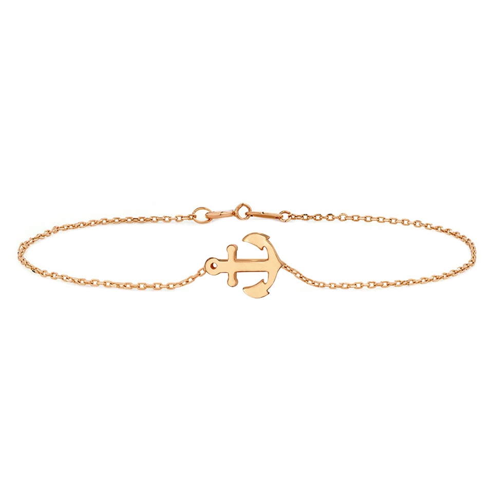 Solid Gold Anchor Bracelet