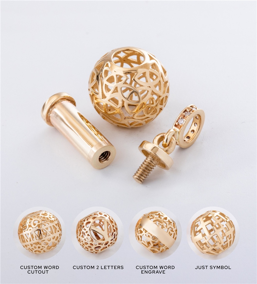 Solid Gold Celtic Knot Tube Urn Pendant