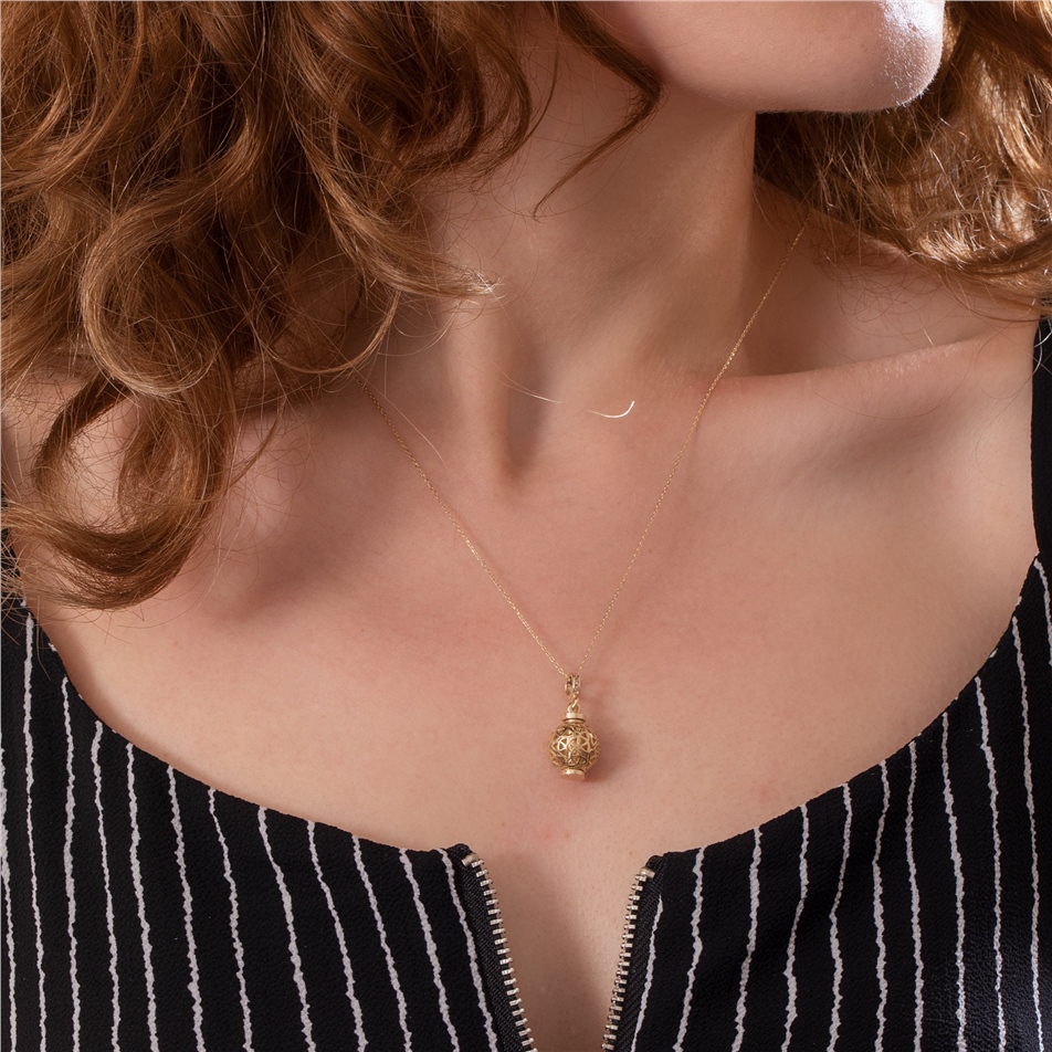 Solid Gold Celtic Knot Tube Urn Pendant