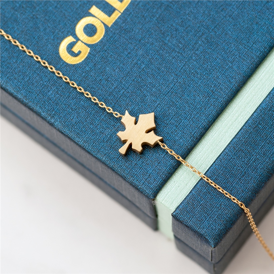 Solid Gold Leaf Bracelet