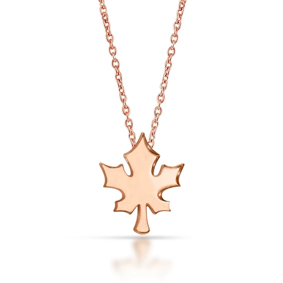 Solid Gold Leaf Necklace