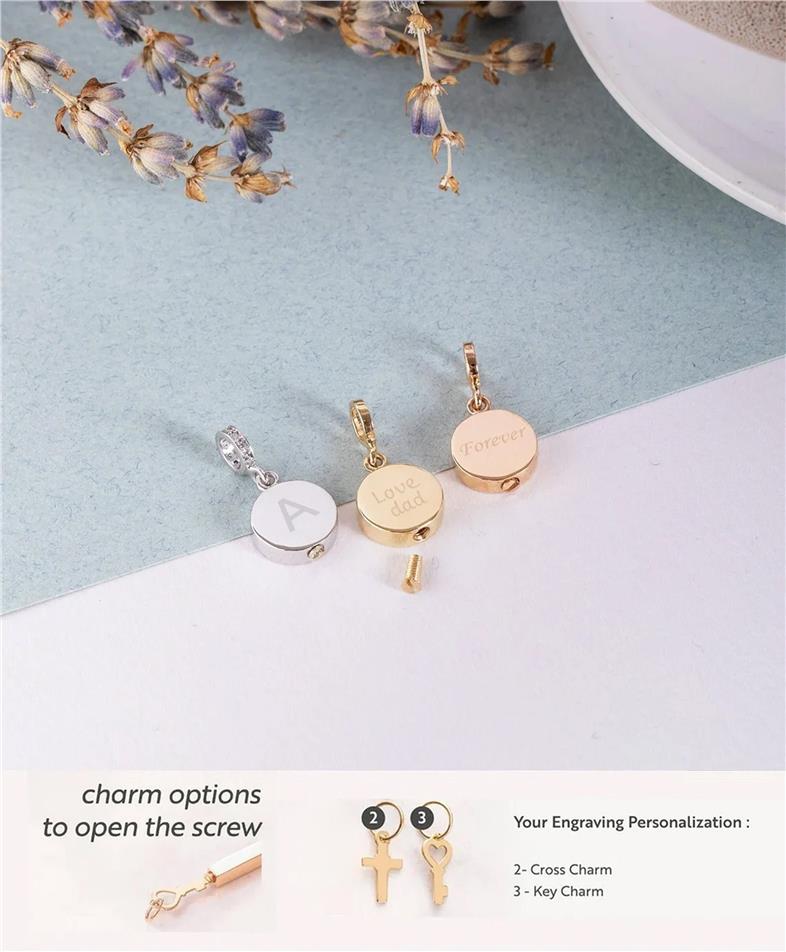 Solid Gold Circle Urn Pendant