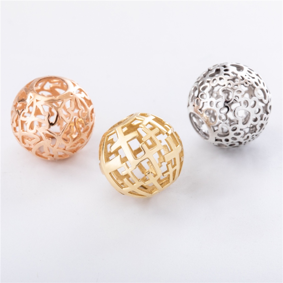 Solid Gold Cross Caged Tube Urn Pendant