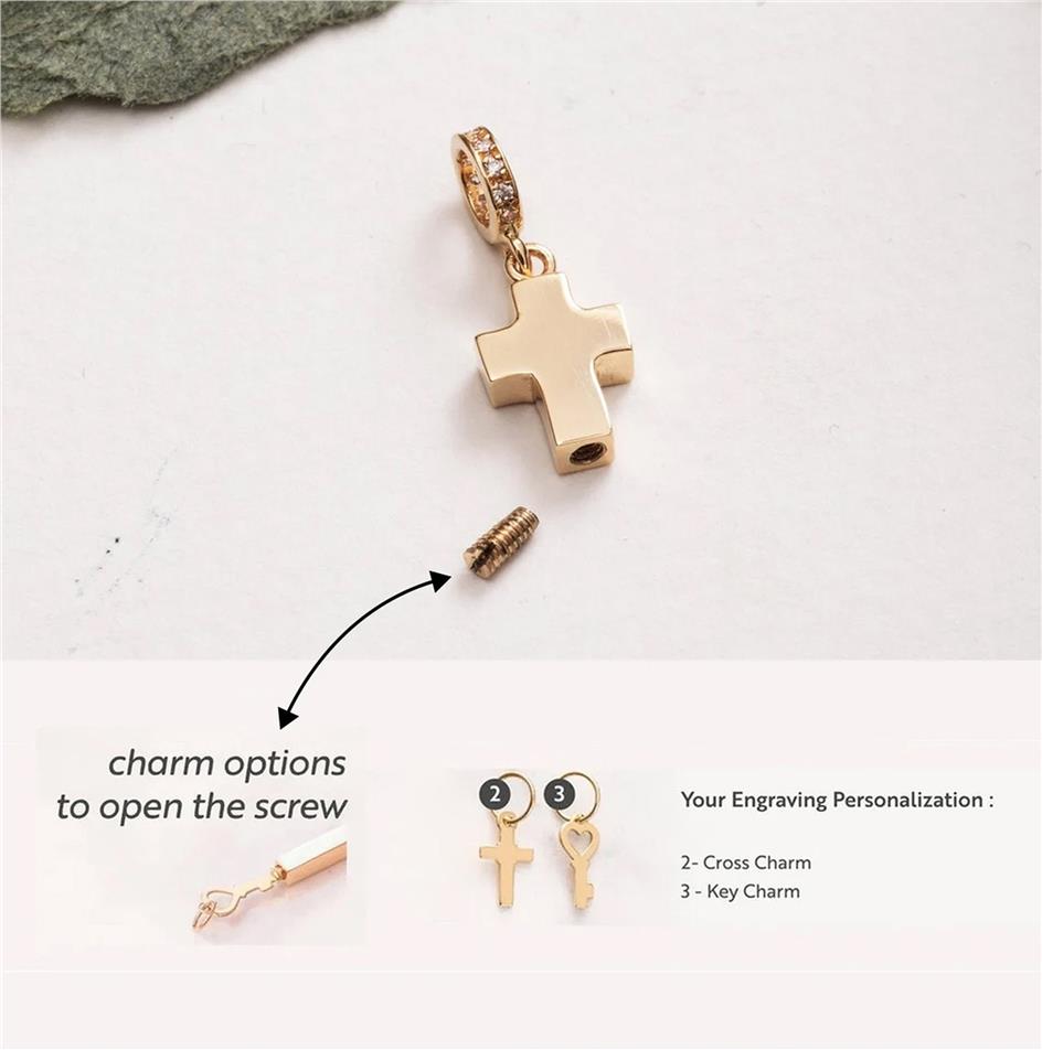 Solid Gold Cross Urn Pendant