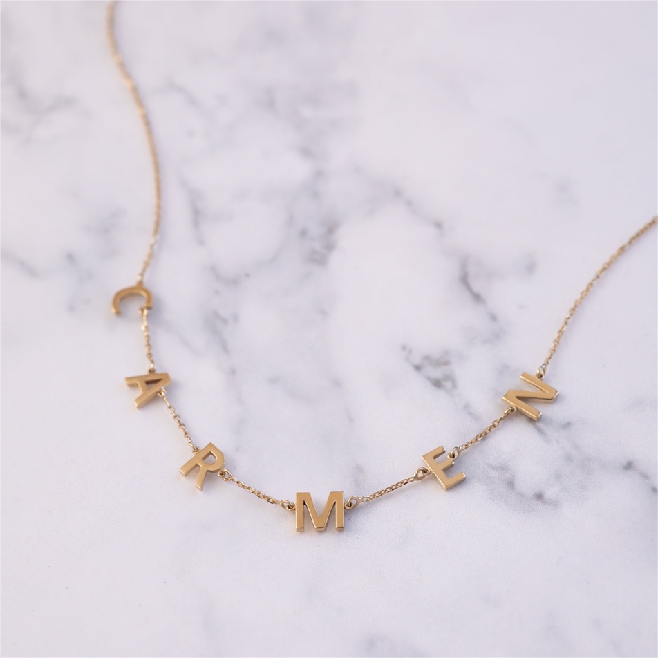 Altın Çoklu Harf Kolye