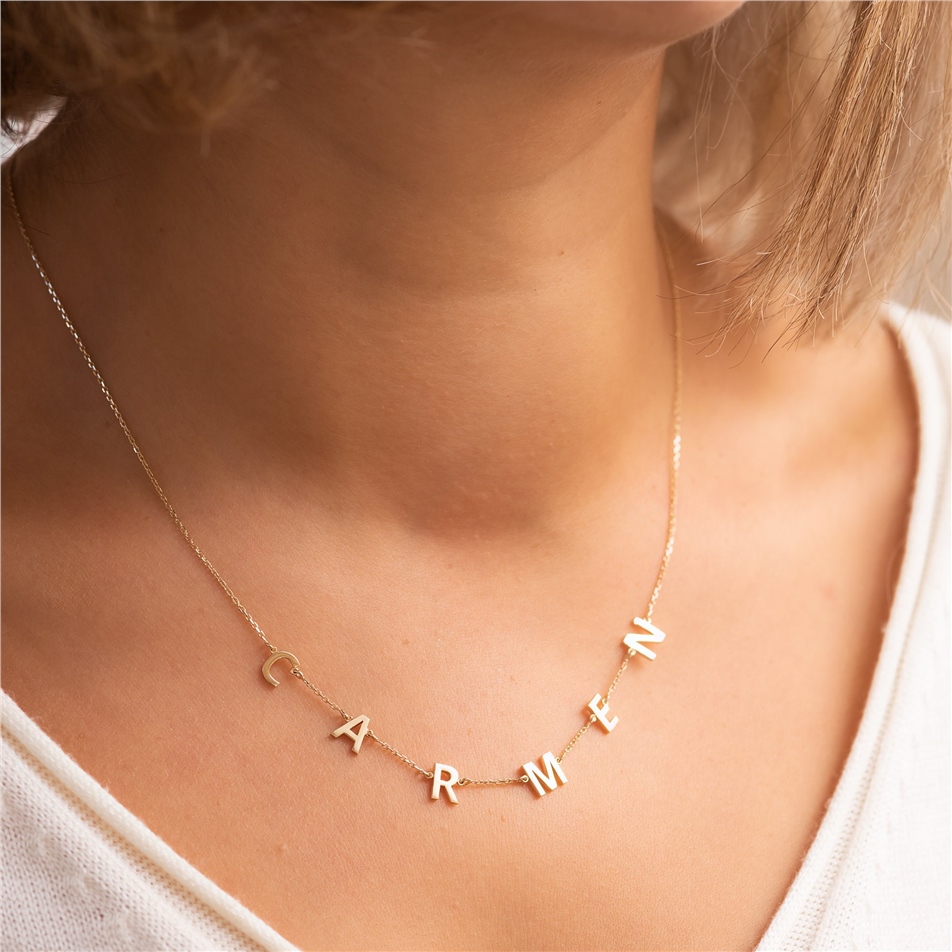 Altın Çoklu Harf Kolye