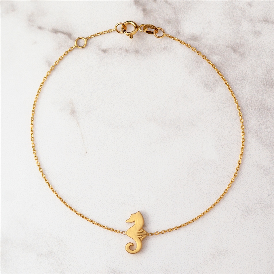 Solid Gold Seahorse Bracelet