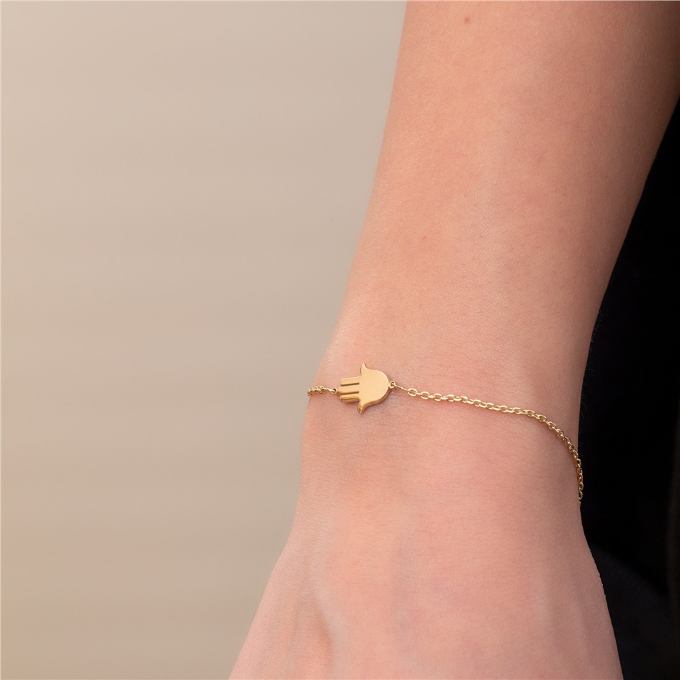 Solid Gold Diamond Hamsa Bracelet