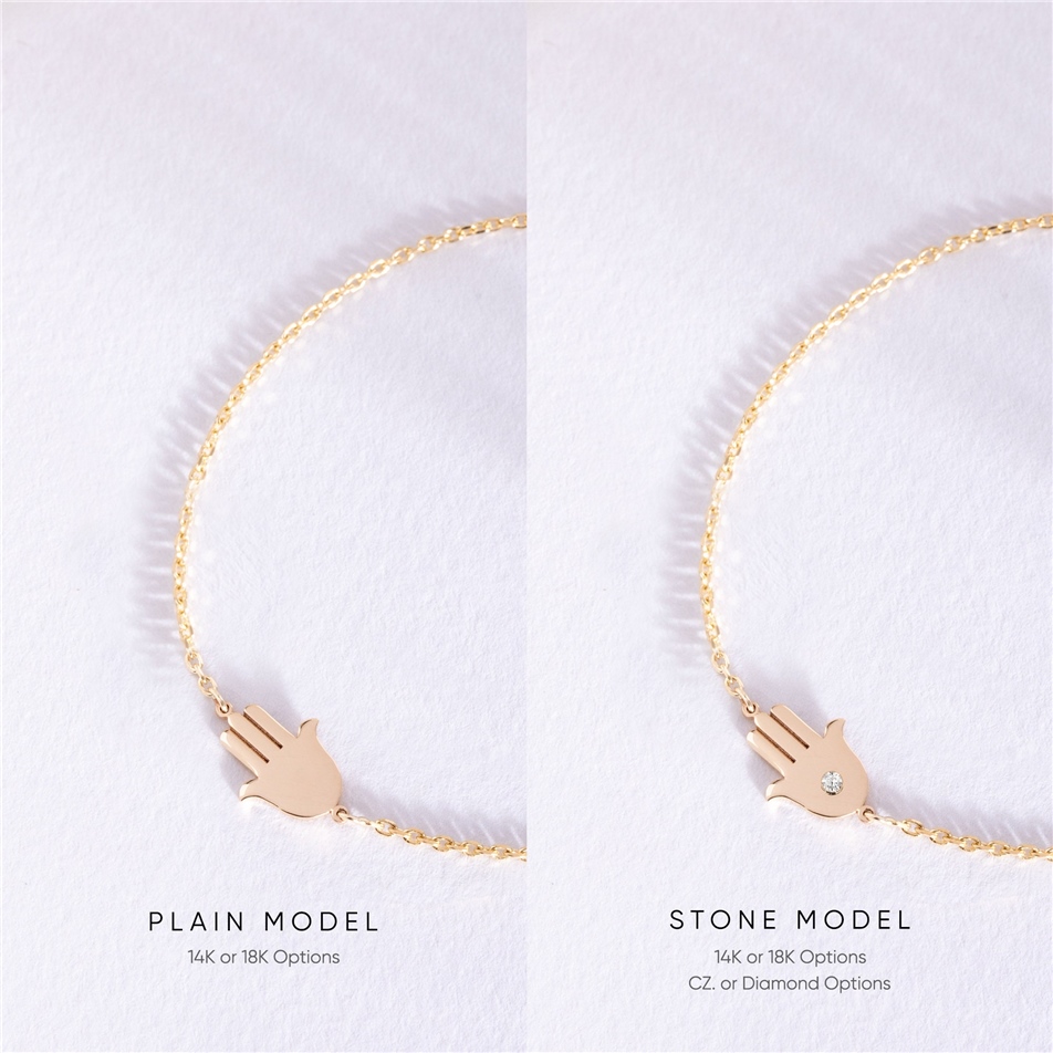 Solid Gold Diamond Hamsa Bracelet