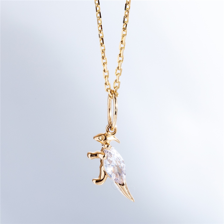 Solid Gold Stegosaurus Dinosaur Necklace