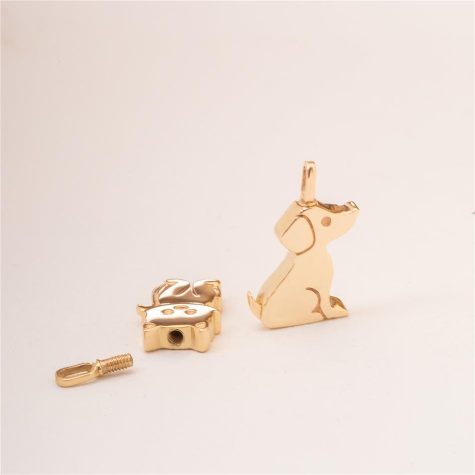 Solid Gold Dog Urn Necklace