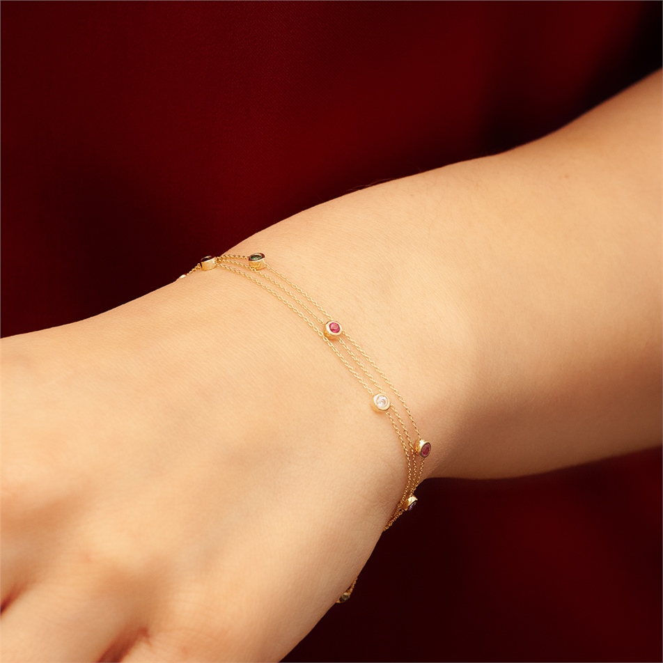 Solid Gold Birthstone Bracelet
