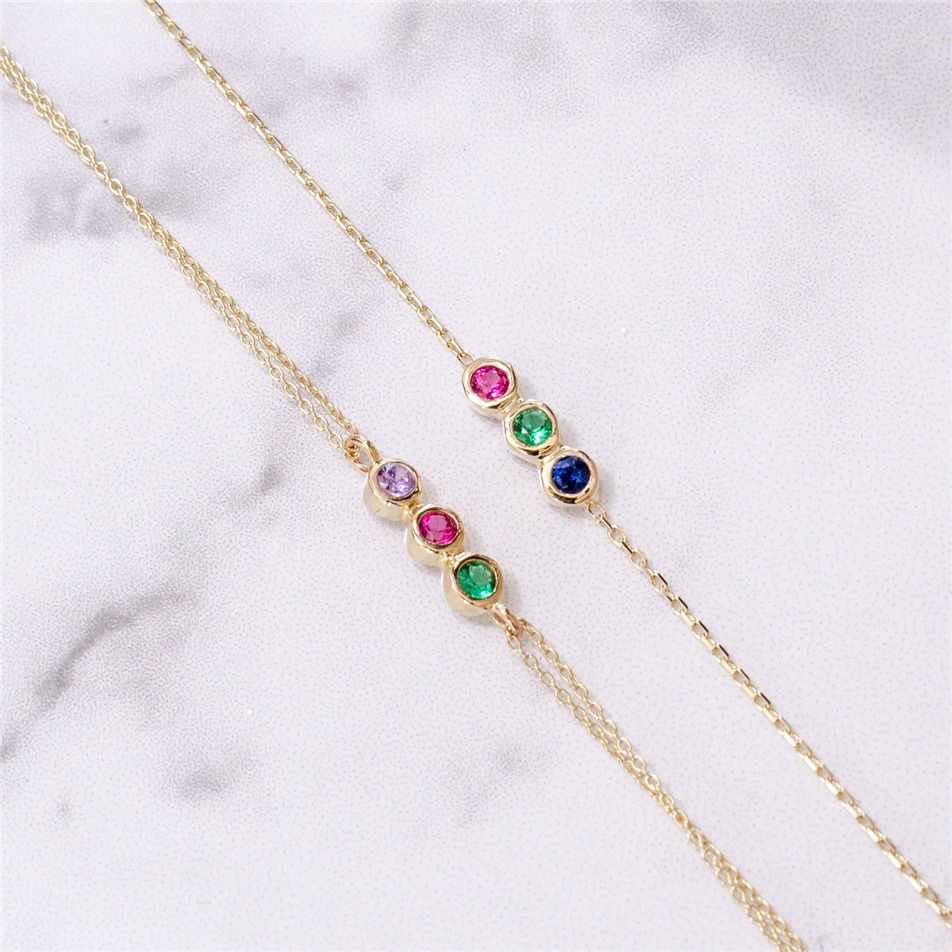 Solid Gold Birthstone Bracelet