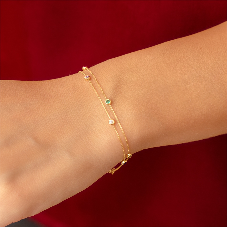 Solid Gold Birthstone Bracelet