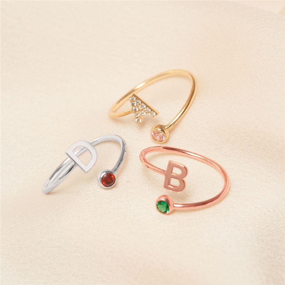 Solid Gold Letter Ring