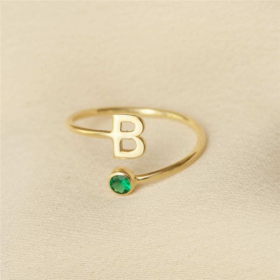 Solid Gold Letter Ring