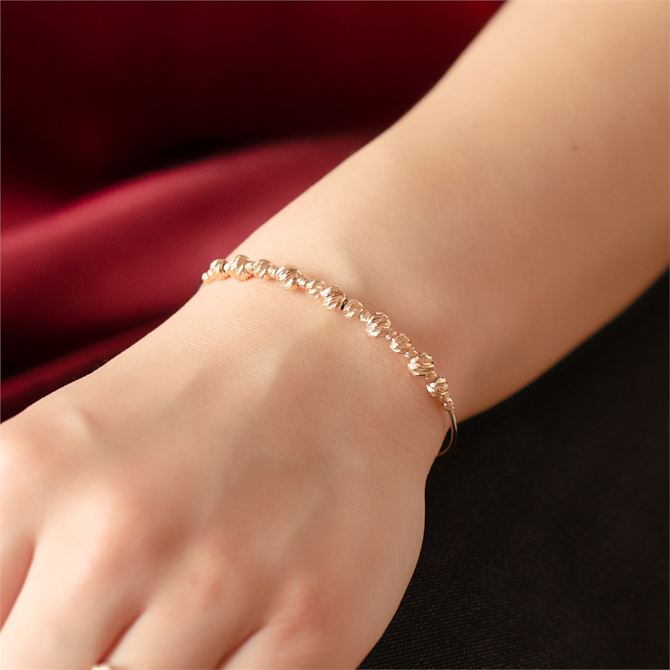 Solid Gold Ball Beaded Bracelet