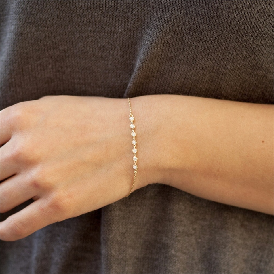 Solid Gold Gemstone Bracelet