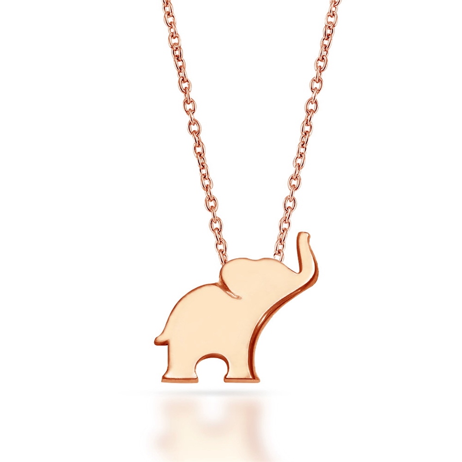 Solid Gold Elephant Necklace