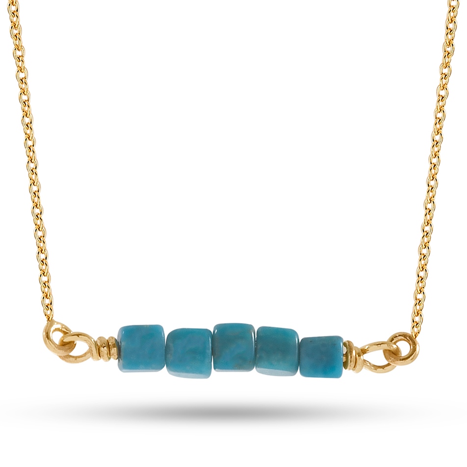 Solid Gold Turquouise Necklace