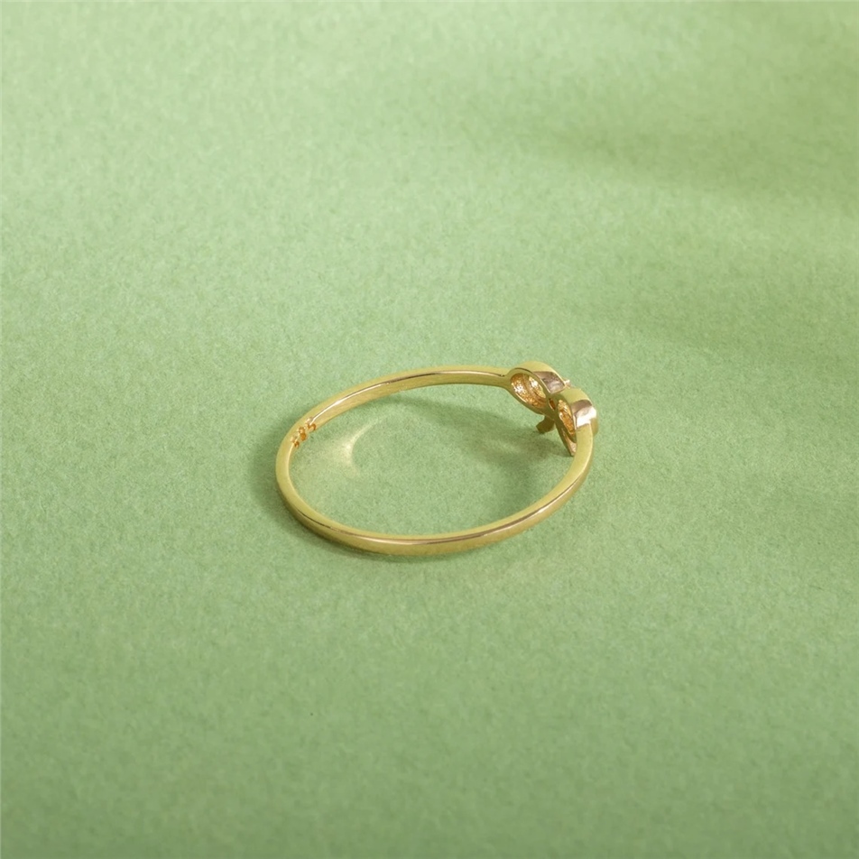 Solid Gold Ribbon Bow Ring