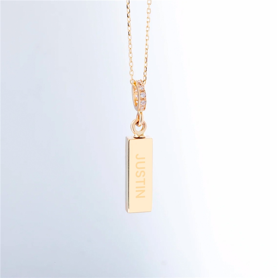 Solid Gold Hawaiian Urn Bar Necklace