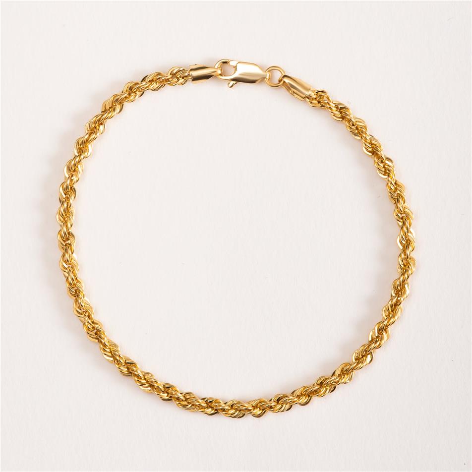 Solid Gold Rope Chain Bracelet