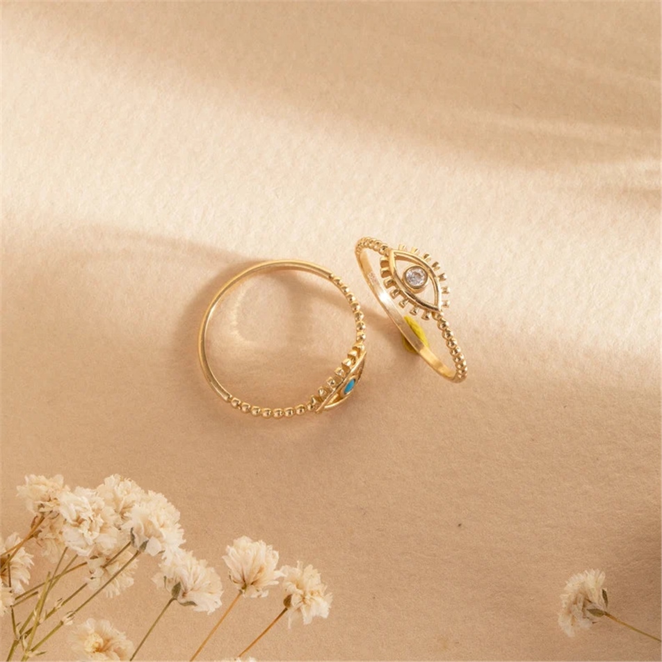 Solid Gold Fancy Evil Eye Ring