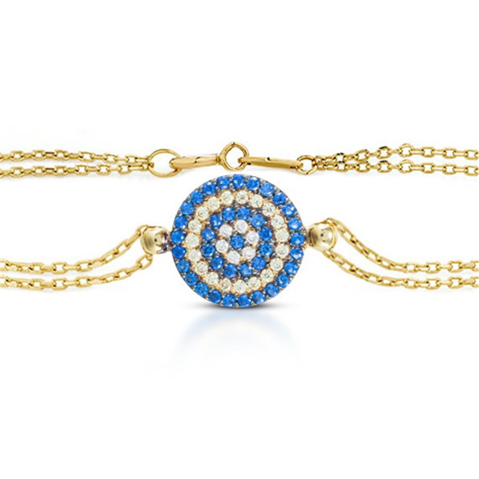 Solid Gold Fancy Evil Eye Bracelet