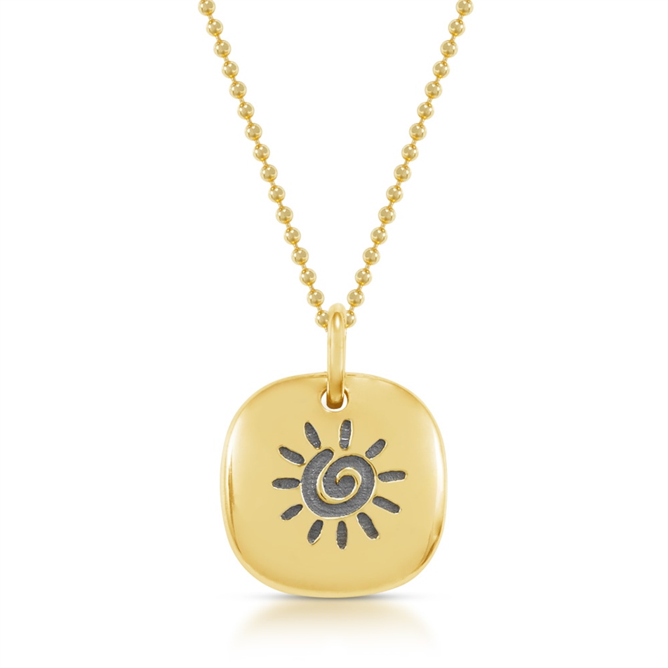Solid Gold Sun Necklace
