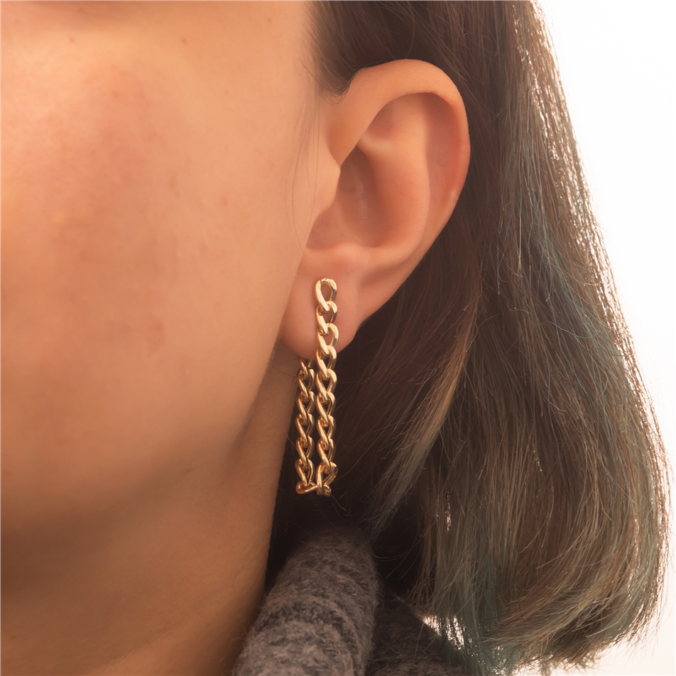 Solid Gold Cuban Earring