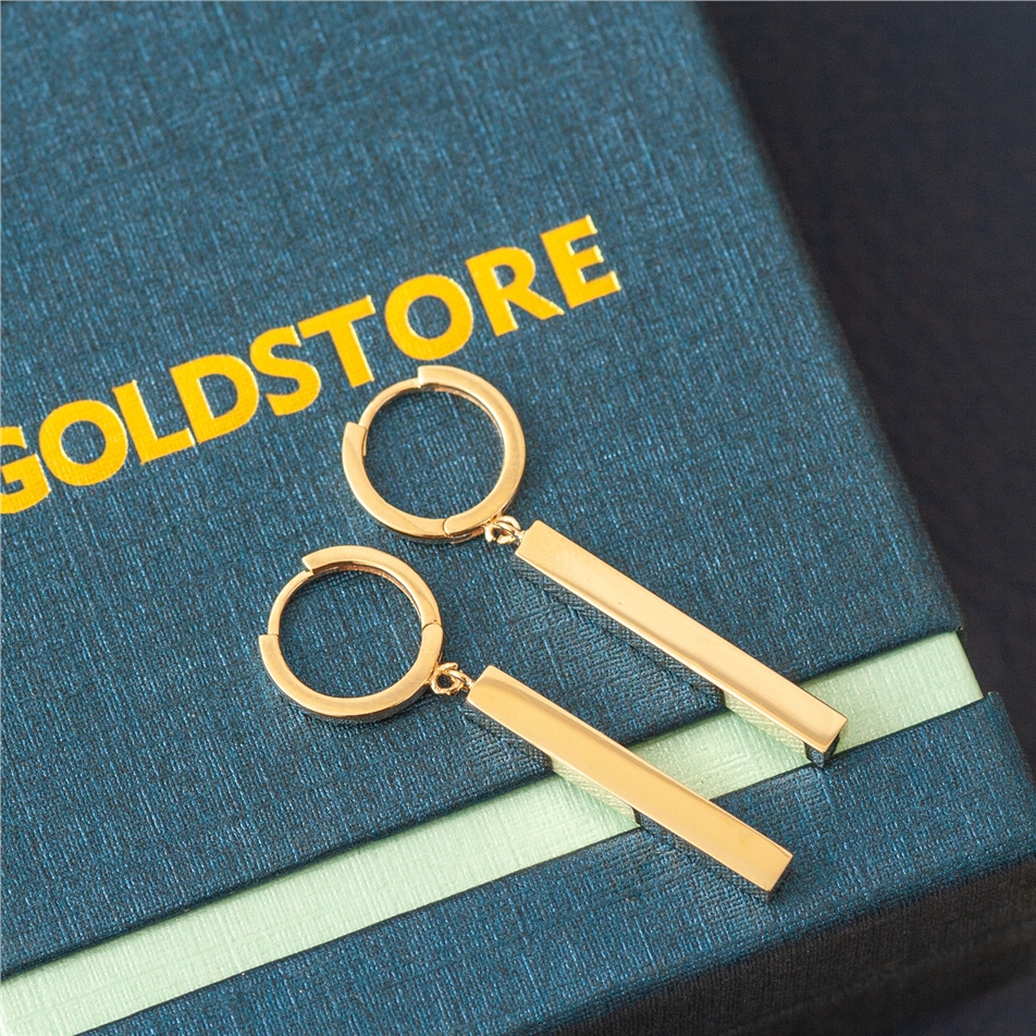 Solid Gold Bar Earring
