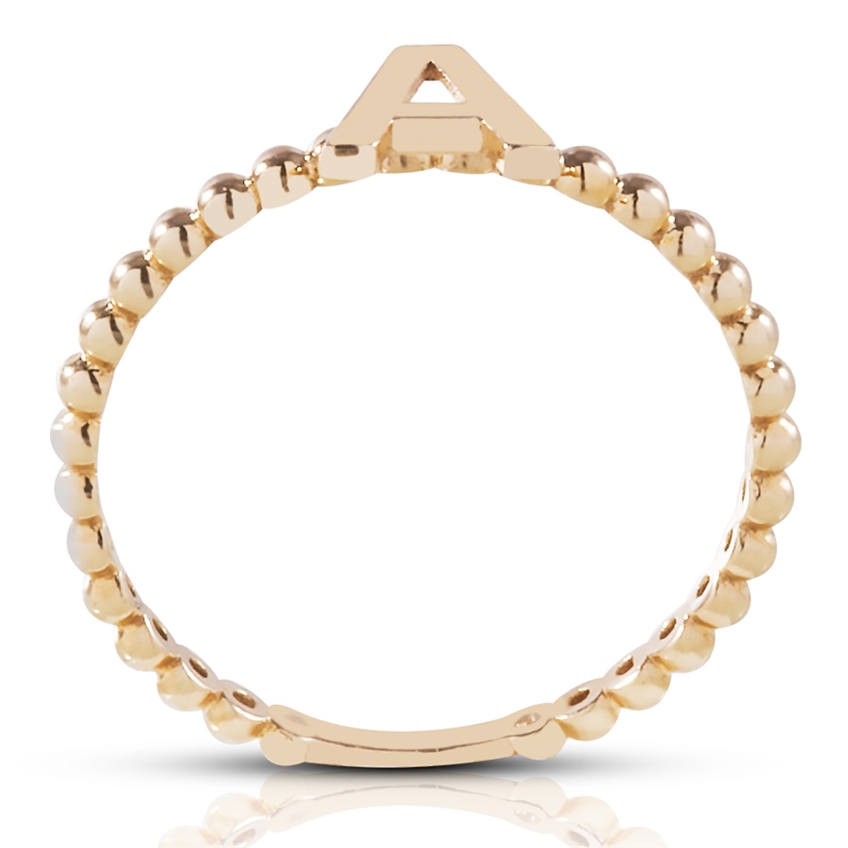 Solid Gold Letter Ring