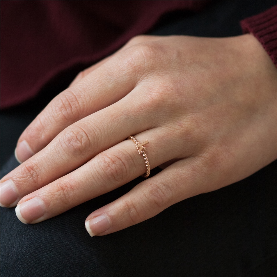 Solid Gold Letter Ring