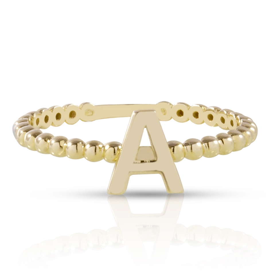 Solid Gold Letter Ring